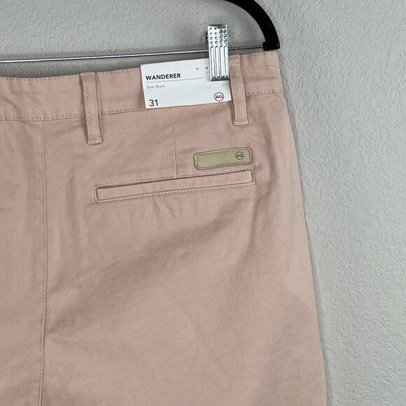 AG Adriano Goldschmied Wanderer Slim Chino Cotton Shorts Vintage Pink 38 NWT - Picture 11 of 15